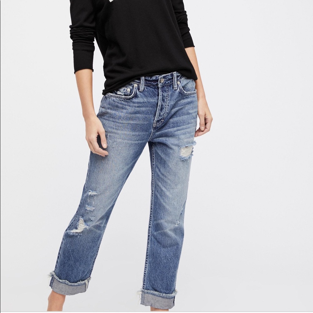 Free People Slouchy Cuff Jeans